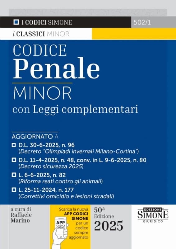 Codice Penale Minor con leggi complementari