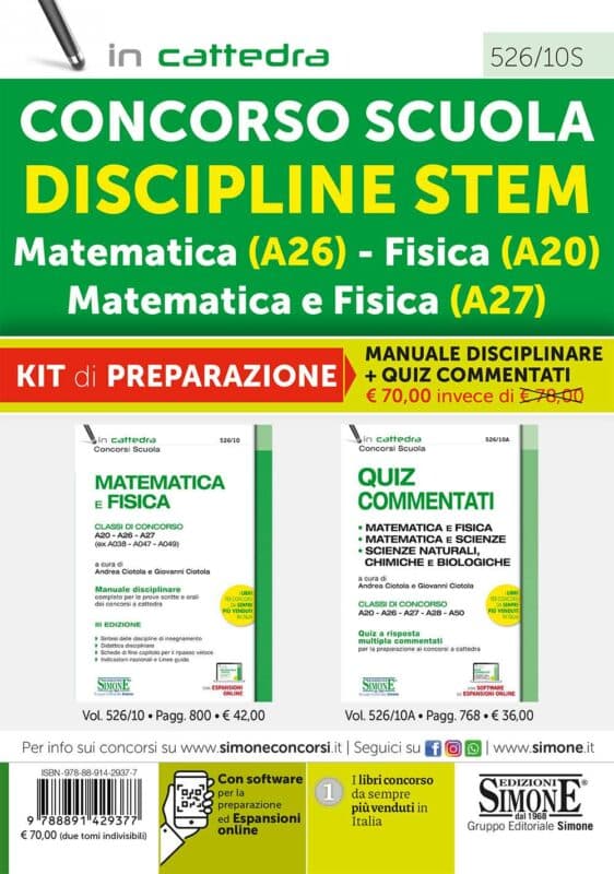 Concorso Scuola Discipline STEM Matematica (A26) Fisica (A20) Matematica e Fisica (A27) – Kit di preparazione