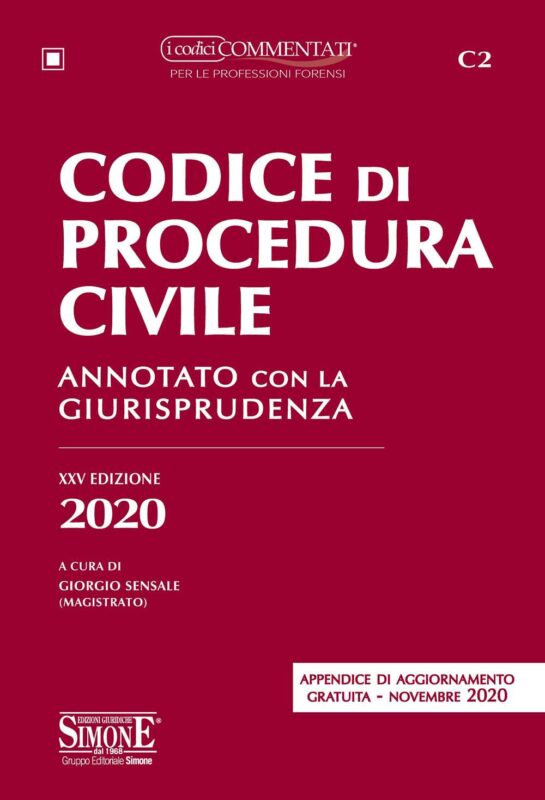 Codice di Procedura Civile – Annotato con la Giurisprudenza + Appendice di aggiornamento Marzo 2021