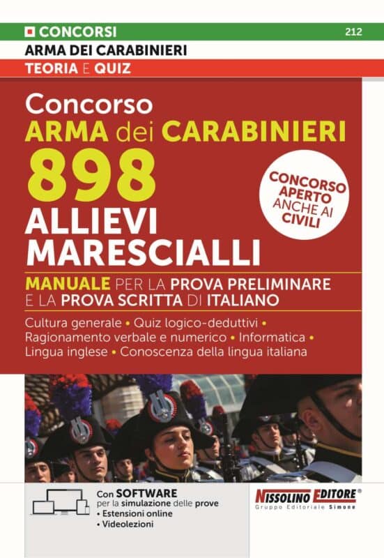 Manuale Concorso Allievi Marescialli Carabinieri 2026 – 898 posti